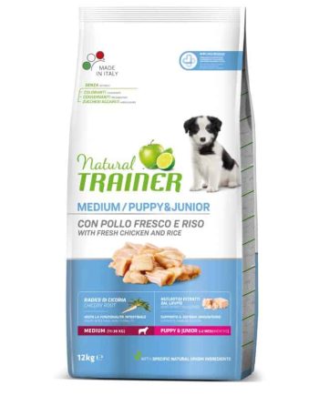 TRAINER NATURAL PUPPY MEDIUM Šuniukams SU VIŠTIENA 12kg