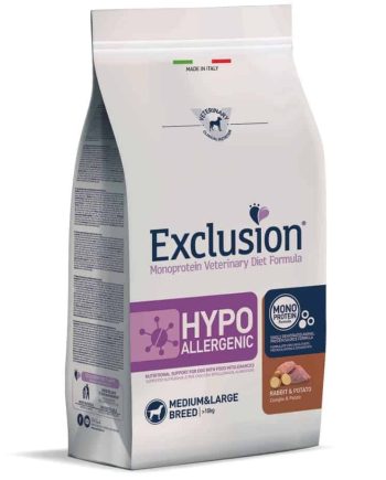 EXCLUSION HYPOALLERGENIC VIDUTINIŲ/DIDELIŲ VEISLIŲ ŠUNIMS SU TRIUŠIENA IR BULVĖMIS - 12 kg