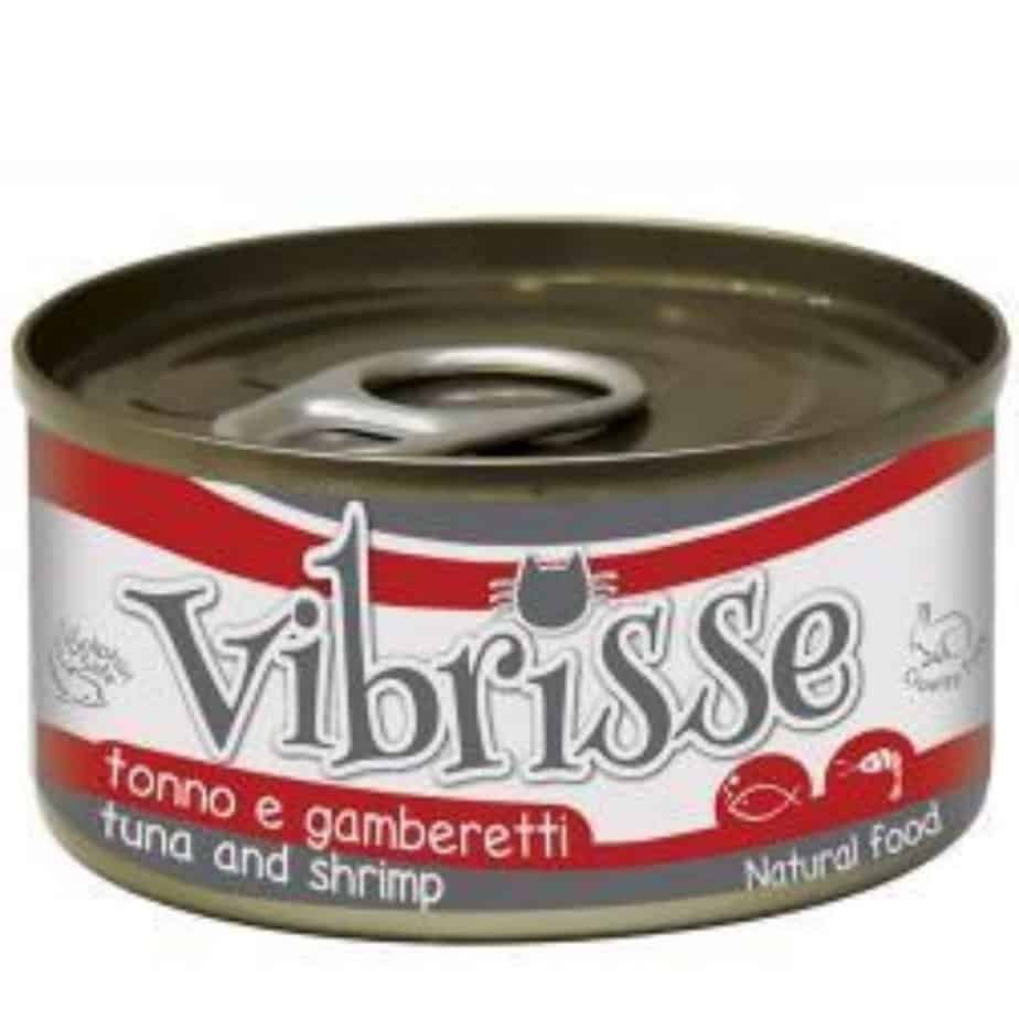 SlapiosNosys.lt - Jūsų augintiniui VIBRISSE Konservai Katėms Su Tunu Ir Krevetėmis Padaže 70g