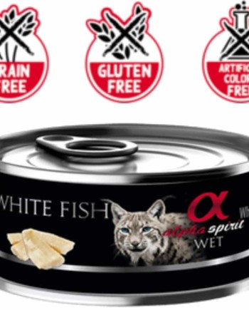 ALPHA SPIRIT CAT Konservai Katėms Su Balta Žuvimi 85g