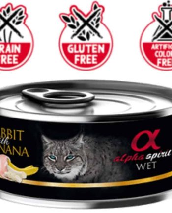 ALPHA SPIRIT CAT Konservai Katėms (Triušiena Ir Bananai 85g)