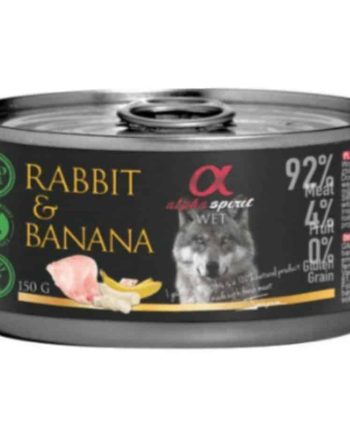 ALPHA SPIRIT Konservas Šunims Su Triušiena Ir Bananais 150g