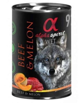 ALPHA SPIRIT Konservas Šunims Jautiena Su Melionais 400g