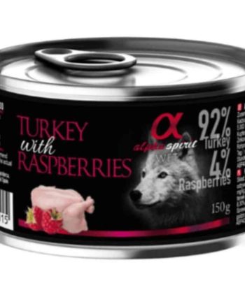 ALPHA SPIRIT Konservas Šunims Kalakutiena, Avietės 150g