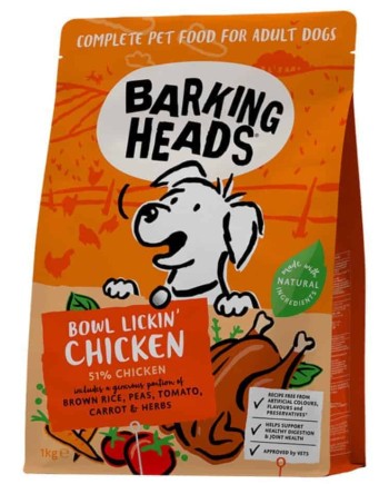 BARKING HEADS Bowl Lickin' Chicken Large Sausas maistas šunims  (Vištiena) 12kg
