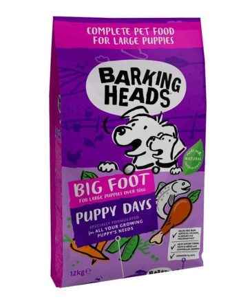 BARKING HEADS Puppy Days Large Breed Sausas maistas šunims Šuniukams Be Grūdų 12kg