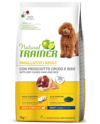 Trainer Natural SMALL&TOY ADULT Sausas maistas šunims  Su Kumpiu