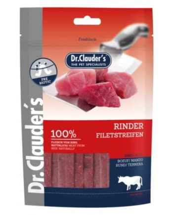 DR. CLAUDER'S vytintos jautienos filė skanėstas juostelėmis šunims 80g