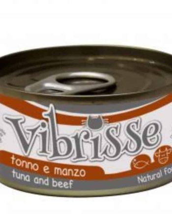 VIBRISSE Konservai Katėms Su Tunu Ir Jautiena Padaže 70g