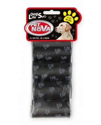 PETNOVA Higieniniai Maišeliai Ekskremantams JUODI 4x20vnt