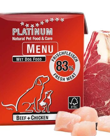 Platinum Menu paštetas šunims su jautiena ir vištiena, 375g