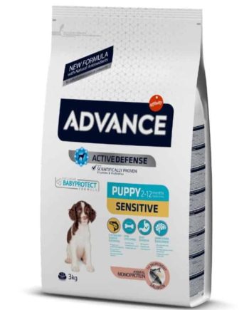 ADVANCE "Sensitive Puppy" jautrų skrandį turintiems šuniukams