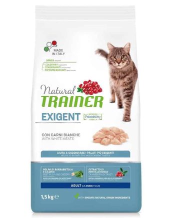 TRAINER NATURAL CAT EXIGENT SU BALTA MĖSA - 1.5kg