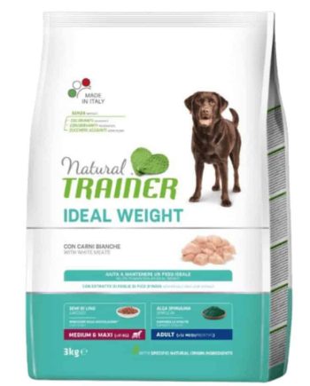 NATURAL TRAINER ADULT IDEAL WEIGHT MEDIUM/MAXI BALTA MĖSA 3kg