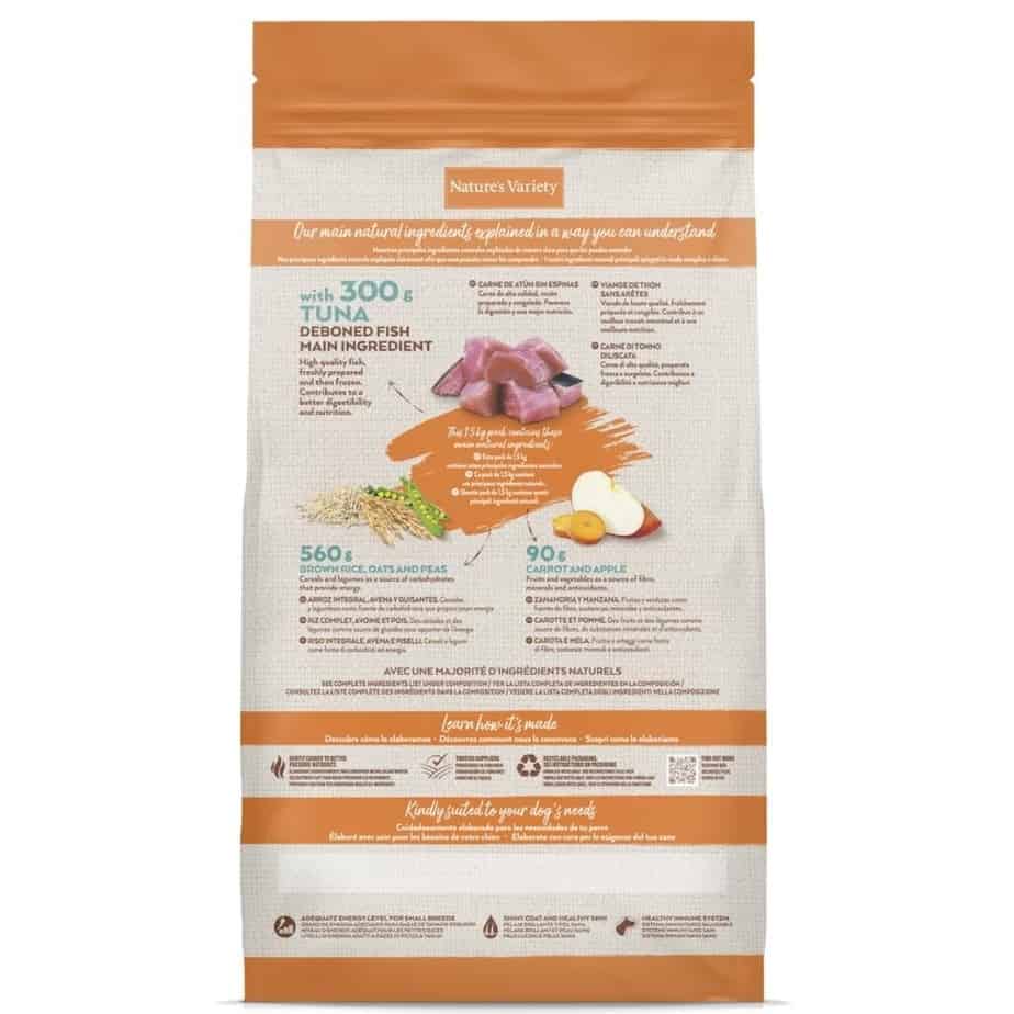 Nature's Variety Original mažų veislių šunų maistas su tunu 1.5kg